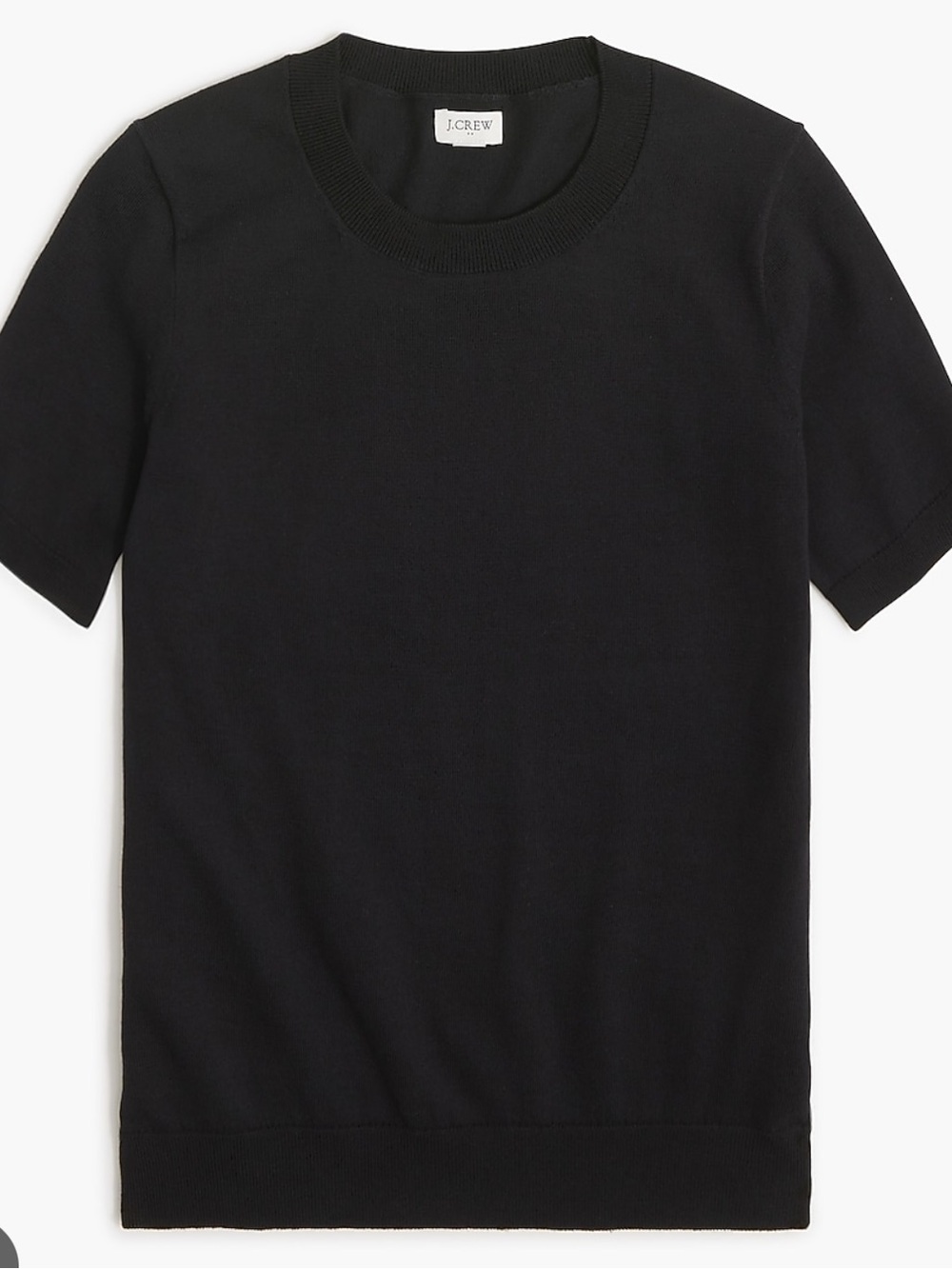 J. Crew Black 100% Cotton Short-Sleeve Cotton Crewneck CF384 Brand New Xsmall